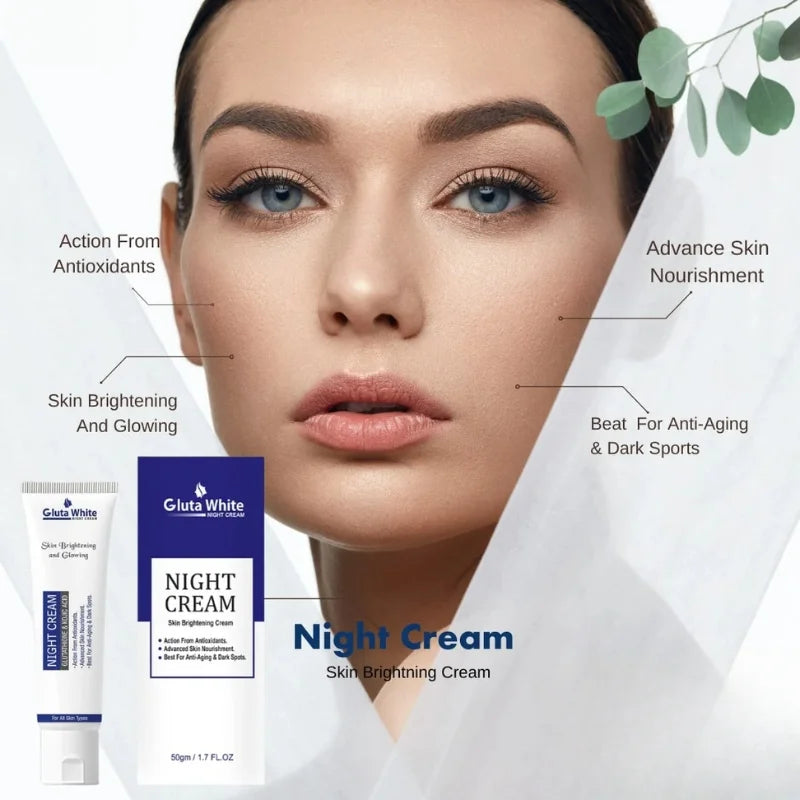Gluta White Night Cream | Advanced Brightening & Anti-Aging Formula