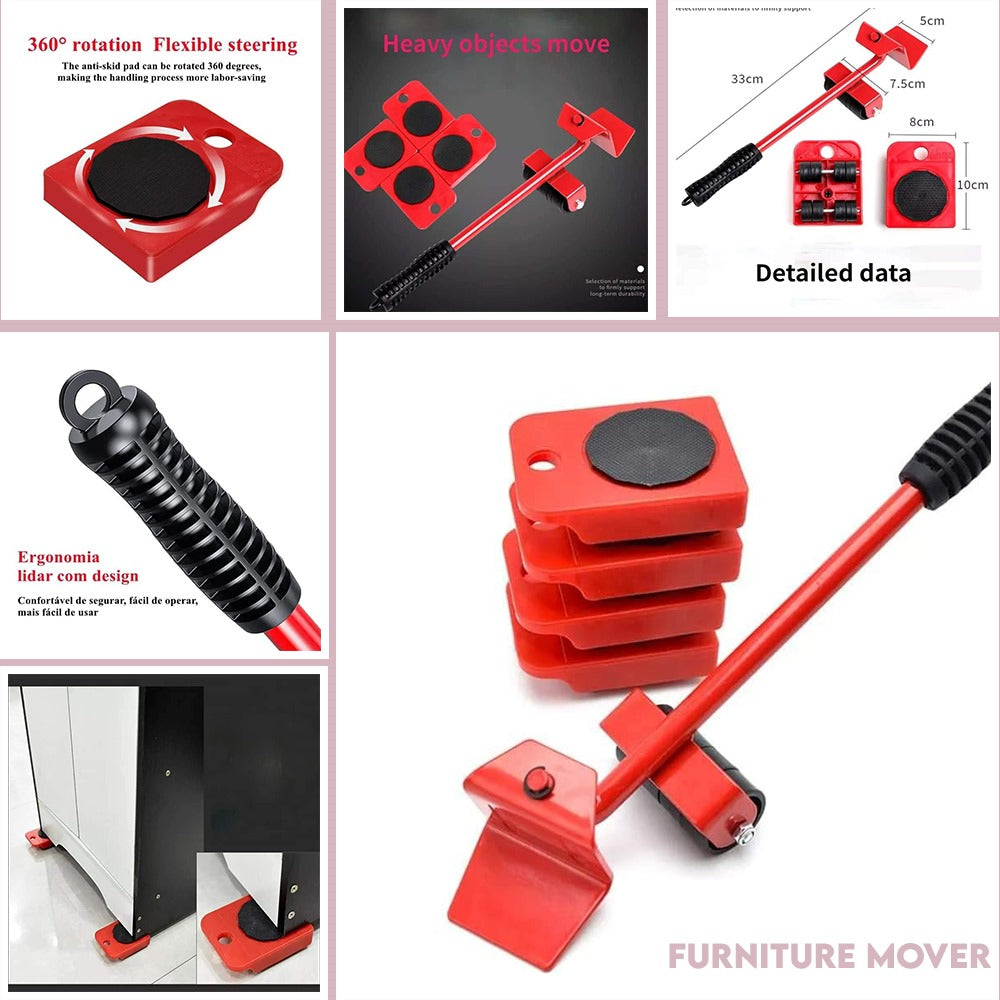 5-in-1 Heavy Furniture Mover Tool Set with Lifter