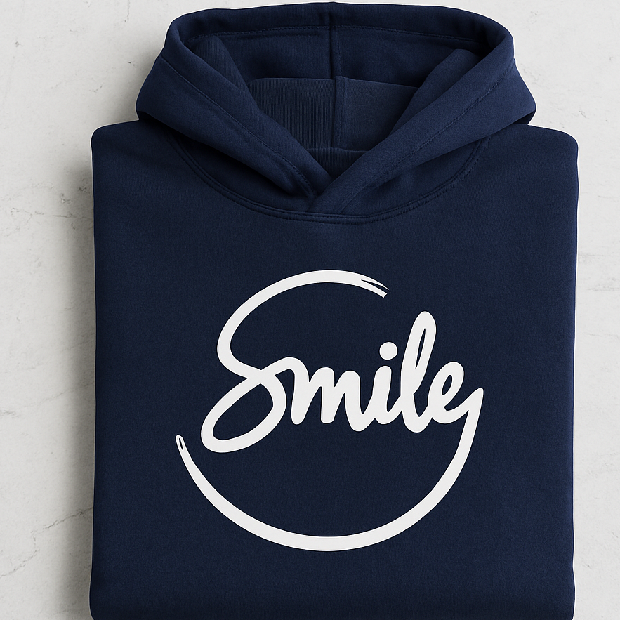 Navy Blue Smile Hoodie for Men | Premium Quality