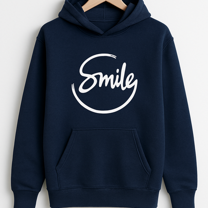 Navy Blue Smile Hoodie for Men | Premium Quality