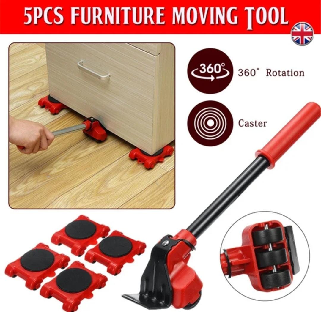 5-in-1 Heavy Furniture Mover Tool Set with Lifter