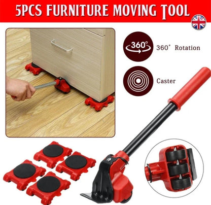 5-in-1 Heavy Furniture Mover Tool Set with Lifter
