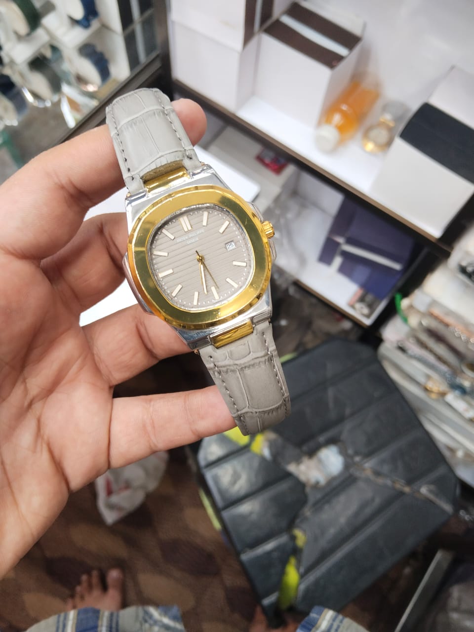 Patek Philippe Nautilus 8044 – Grey Gold Tone Watch