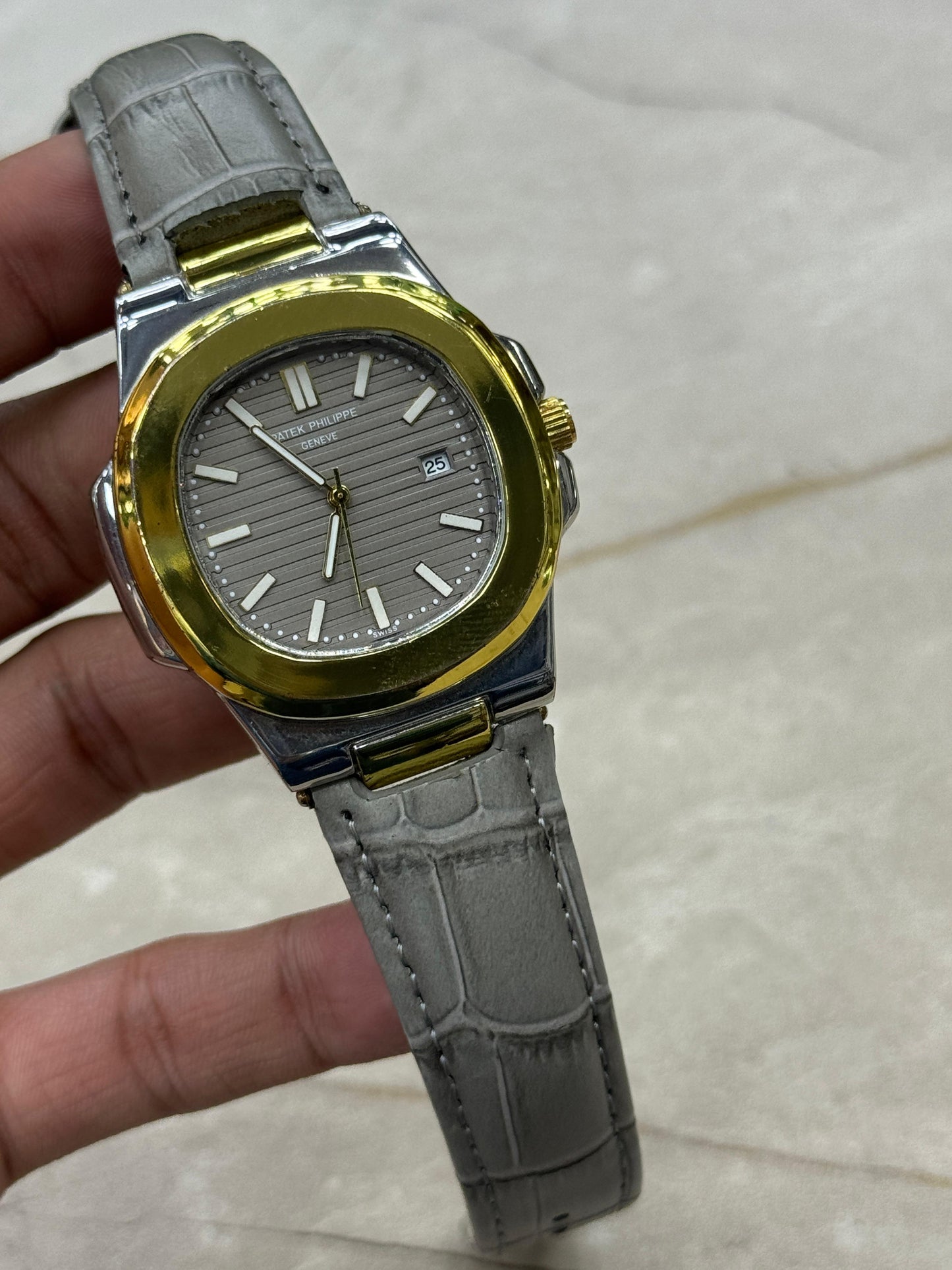 Patek Philippe Nautilus 8044 – Grey Gold Tone Watch
