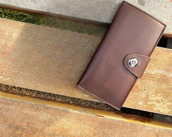 Tri-Fold Durable Leather Long Wallet for Men & Women