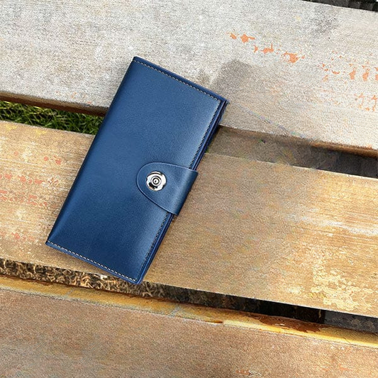 Tri-Fold Durable Leather Long Wallet for Men & Women